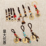 Ретро брелок, ремешок, плетеная подвеска ручной работы