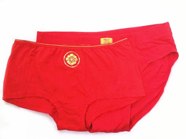 Authentic vải trái cây tươi cotton nam và nữ cặp vợ chồng màu đỏ năm nay bán đồ lót đám cưới đồ lót