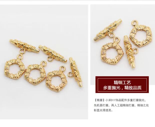 Bán chạy nhất vật liệu đính cườm tự làm vòng tay tự chế phụ kiện trang sức phụ kiện vòng đeo tay OT khóa vòng cổ liên kết - Vòng đeo tay Clasp thạch anh tóc xanh
