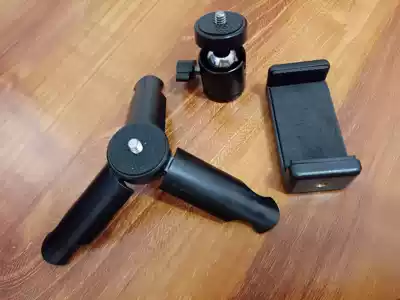 Mobile live desktop mini tripod handle selfie mobile phone clip bracket photography light micro monocular camera sports camera sports camera frame