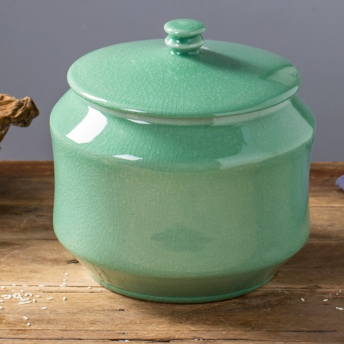 Джингджэнь Домохозяйственная влажность -Проницаемый цилиндровый керамический рисовый цилиндр рисовый балок масляный цилиндр 20 фунтов хранения резервуара для хранения резервуара.