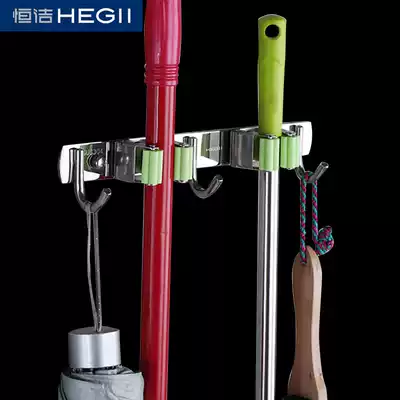 Hengjie bathroom 304 stainless steel mop rack with hook broom rack hanging dressing room toilet no punching strong load