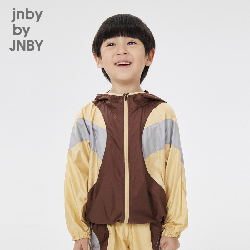 Child sunscreen UPF50] Jiangnan Bclothes boy clothing light and thin breathable jacket jacket with cap splicing male and female child-Taobao