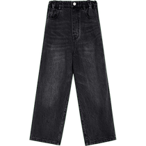 Jiangnan Buyi childrens clothing spring and autumn denim straight trousers soft casual retro boys and girls jnbybyjnby