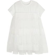 Jiangnan Buyi childrens clothing spring and summer short-sleeved T-shirt dress multi-layer mesh splicing girls and children jnbybyjnby