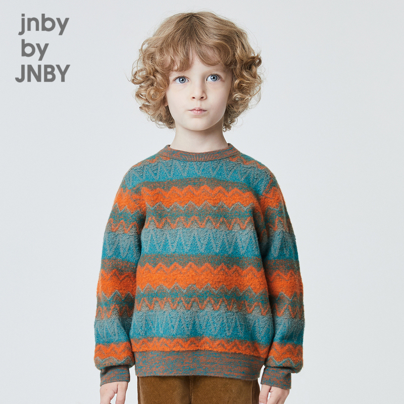 Cotton wool] Gangnebub clothes children clothing Warm Knit Cardigan Clothing Men and women Striped Sweater Design Sensation Jnbyjnby-Taobao