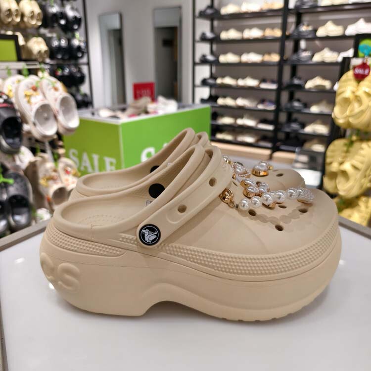 Crocs New Bella Clogs Thick-Soled Outdoor Beach Shoes Height-Increasing Sandals Women's Shoes 210062 Crocs New Bella Clogs Thick-Soled Outdoor Beach Shoes Height-Increasing Sandals Women's Shoes 210062