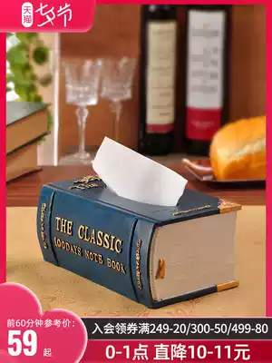How good is Naran European-style living room tissue box toilet paper box household creative American retro book storage box removable toilet paper box