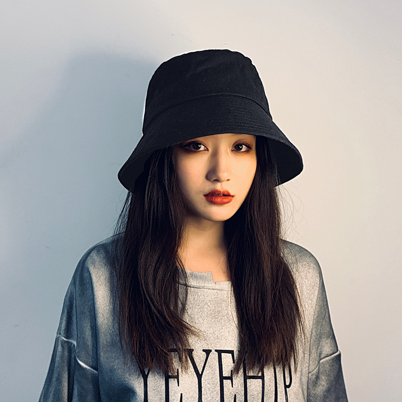 Tide brand fisherman hat women's spring and summer Japanese black all-match sunscreen ultraviolet sun hat Korean version of the trendy net red sun hat