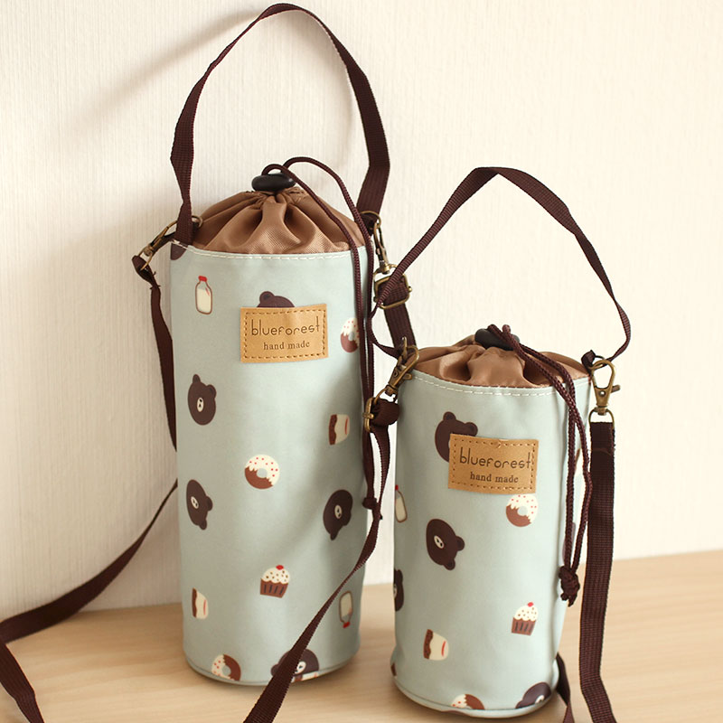 Cornetto Pattern Round Waterproof Oxford Cloth Owl British Soldier Small Cup Sleeve Crossbody Kettle Bag
