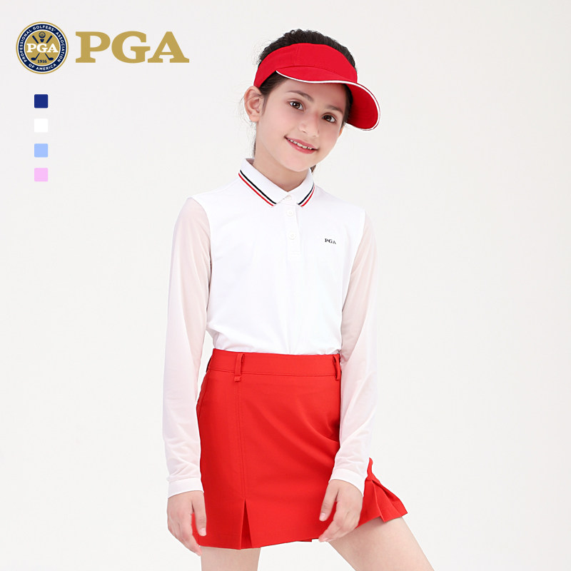 American PGA Kids Golf Clothes Girl Sunscreen Teen Beat Undershirt Summer Ice Silk Long Sleeve Dress-Taobao