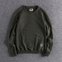 Autumn and winter vintage thin top high gram heavy cotton old slim fashion terry round neck sweater men pullover