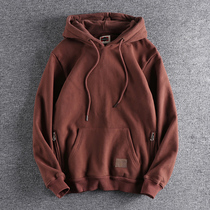 Autumn-winter retro-pound multi-pocket plus suede thickened with cap sweatshirt male 100 hitch hooded hooded youth jacket