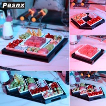 Bar ktv special grid snack plate Nuts dried fruit plate Snack plate Fruit platter Exquisite creative commercial