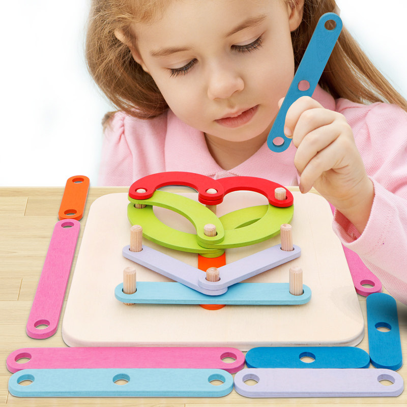 Children's Meng's early education puzzle jigsaw puzzle 1-2-3-6-year-old baby shape matching building block female baby 6-12 months