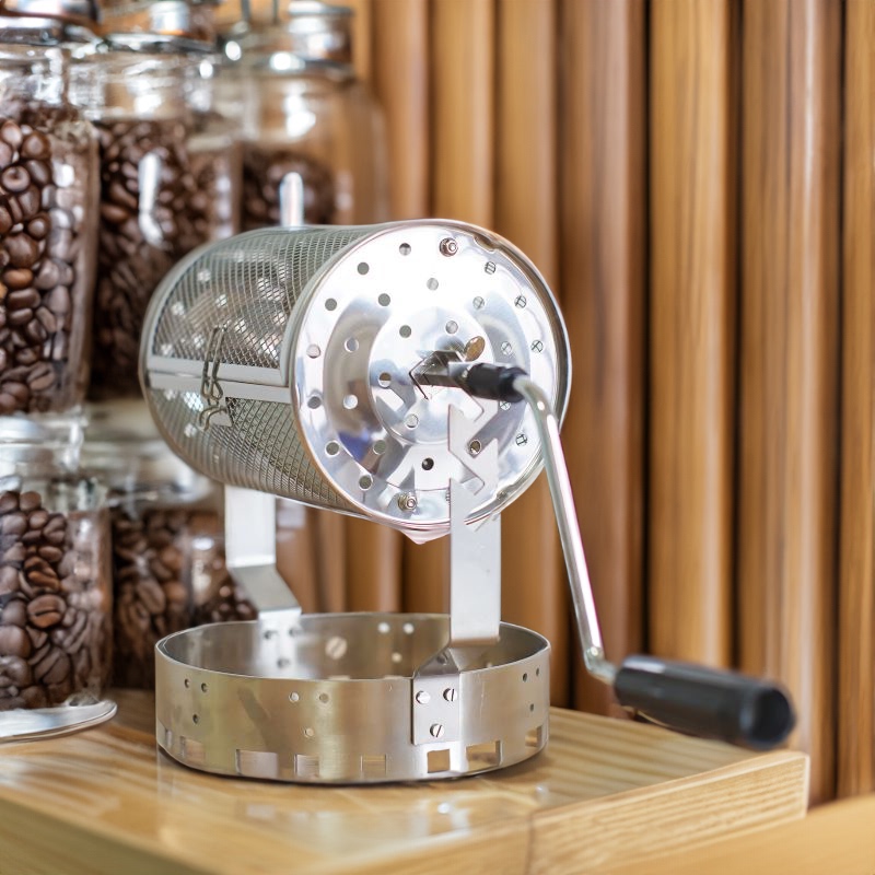 Semi-Direct Fire Hand-Cranked Coffee Roaster, Coffee Hand-Roasting Machine, Home-Use Coffee Green Bean Roasting Machine Semi-Direct Fire Hand-Cranked Coffee Roaster, Coffee Hand-Roasting Machine, Home-Use Coffee Green Bean Roasting Machine