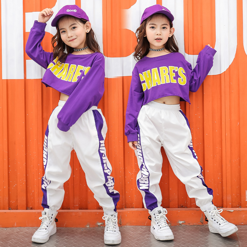 Hip Hop Girl Street Dance Suit Girl Dance Suit Training Course Fu Chaobao Jazz Dance Practice Suit Children Performance Suit
