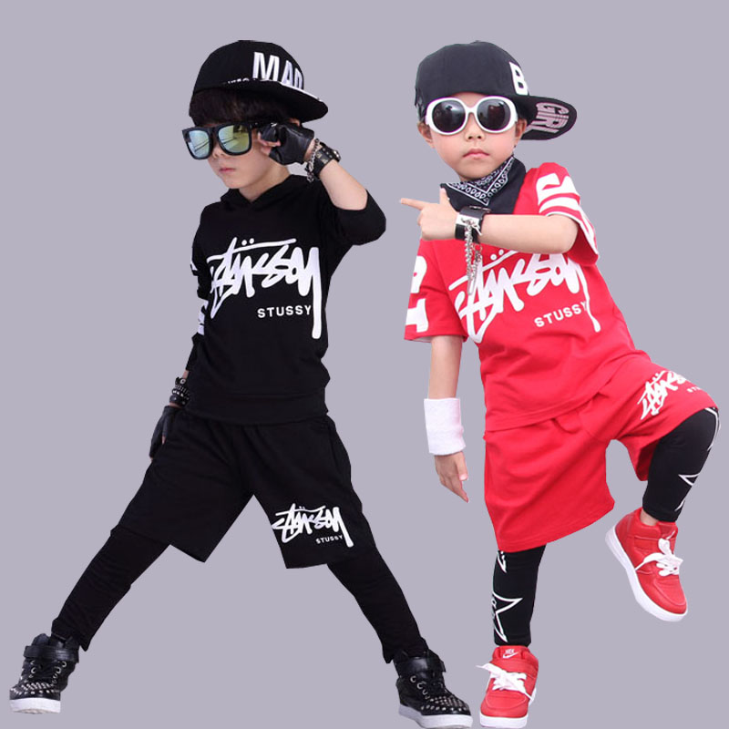 Hip-hop boy hip-hop clothing girls jazz dance clothing children performance practice suit Chaobao drum performance clothing