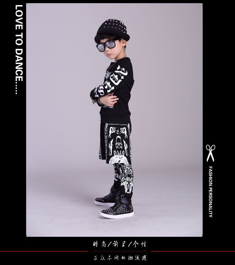 Hip hop boy khiêu vũ đường phố quần áo trẻ em nhảy jazz quần áo thủy triều kho báu catwalk hiển thị quần áo phù hợp với cô gái trống thời trang bé gái
