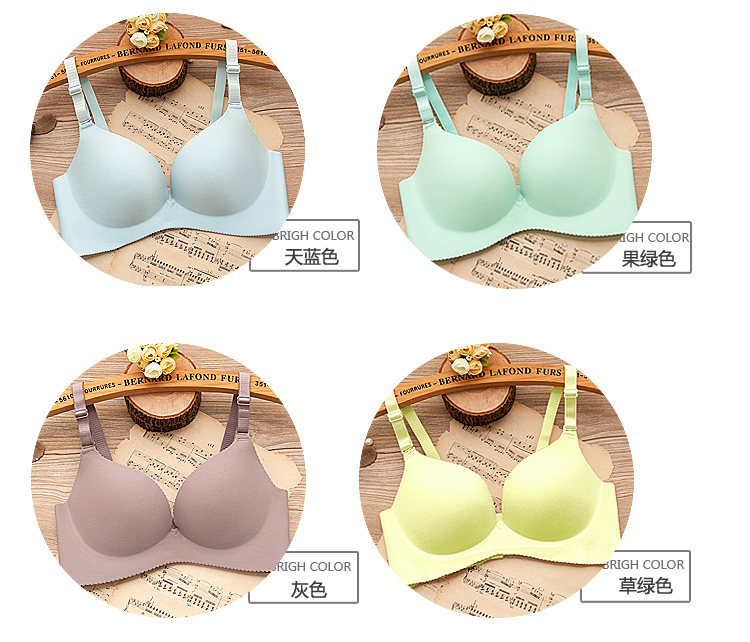 Một mảnh không có dấu vết không có vành áo ngực nhỏ tập hợp áo ngực gợi cảm thiết lập ít phụ nữ dày phần kích thước lớn đồ lót dây	