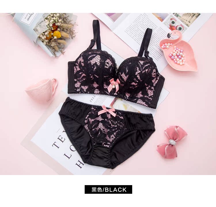 Áo ngực tập hợp ngực nhỏ người phụ nữ gợi cảm đồ lót quần lót phù hợp với phụ nữ không có vòng thép mỏng phần ren trên áo ngực cô gái áo ngực học sinh