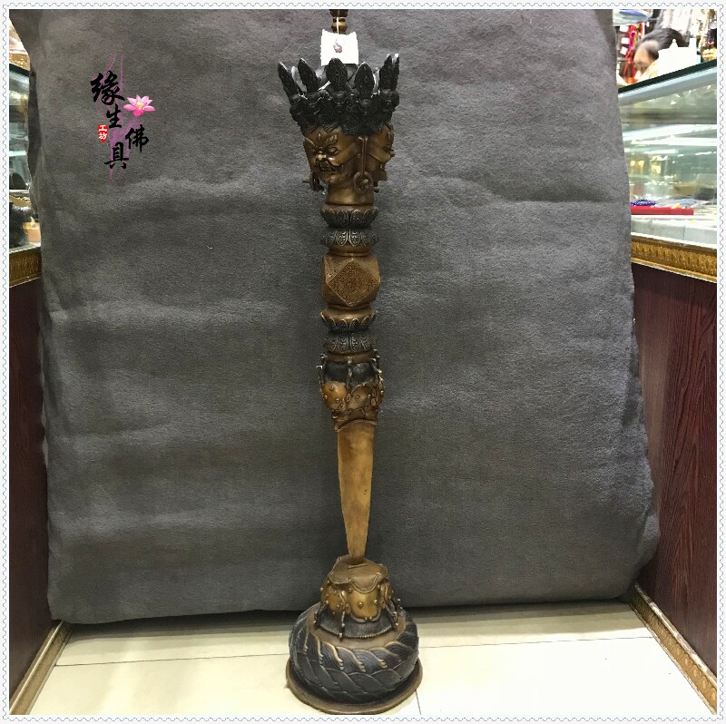 Edge life Buddha Nepalese Seiko Pubakong pestle pure copper made of old Tibetan Buddhism Bronze Nuggets High 1m