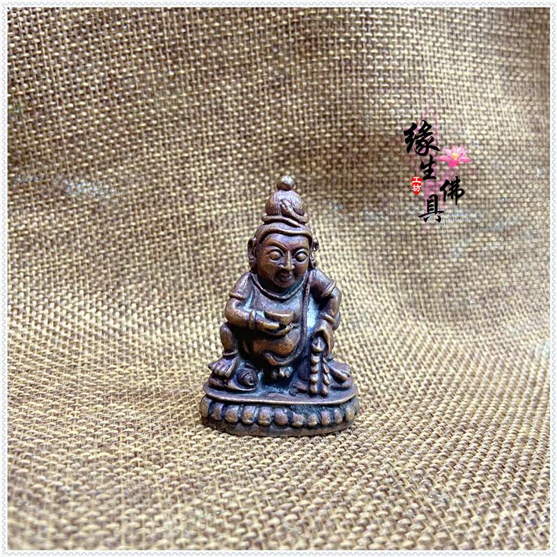 Edge life Buddha Nepal pure copper as old little Buddha black chaeze god carry the solid Tibetan bala can be supplied with water