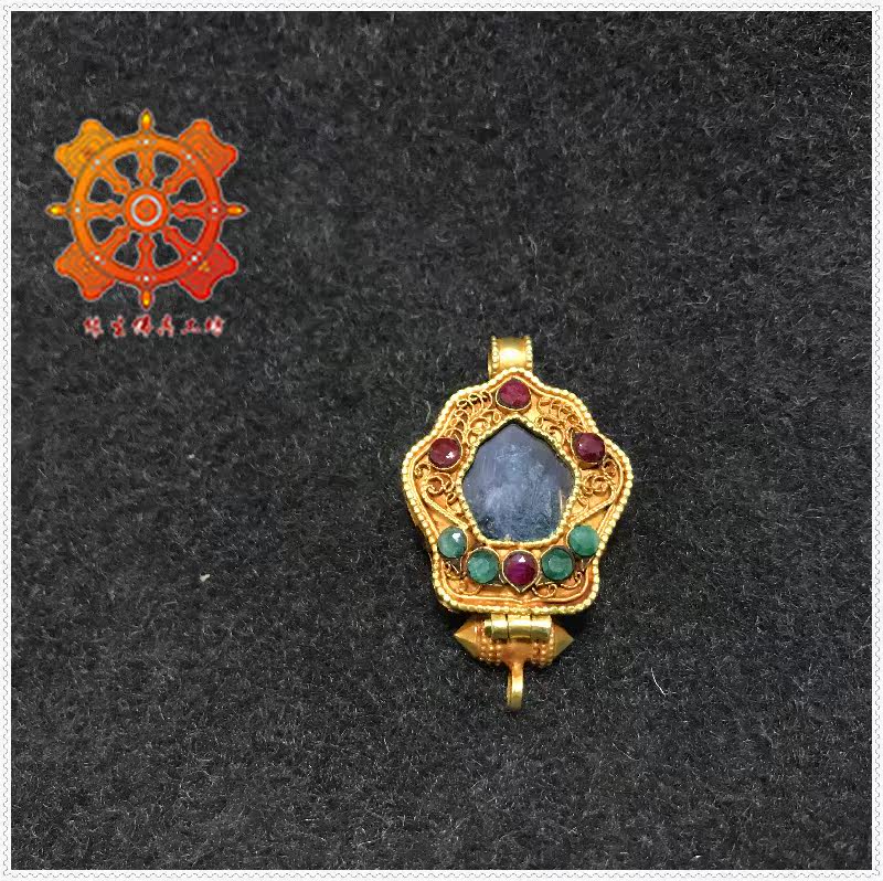 Edge Life Buddha Nepal 925 Pure Silver Golden Galu Box Pinched Silk Lotus Peanuts Master Kavan Box Item Pendant Pendant