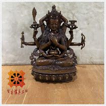  Yuansheng Buddha set Nepalese handmade copper old Seiko twelve-armed Manjushri Bodhisattva Buddhist Tantric worship Buddha statue