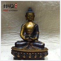  Yuansheng Buddha tools Nepalese hand-carved 7-inch Bronze pure copper carved Amitabha Buddha statue