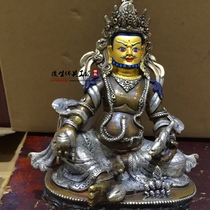 Fate Buddha Nepal imported pure handmade 7-inch copper gilded silver yellow fortune Buddha statue