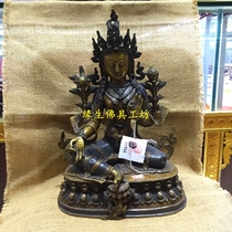 Fate Buddha Nepal imported pure copper hand-carved green mother Buddha statue