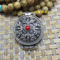 The fate of Buddhism Buddhism supplies cross Vajra Pestle Nepal pure handmade 925 sterling silver eight auspicious Gabu box
