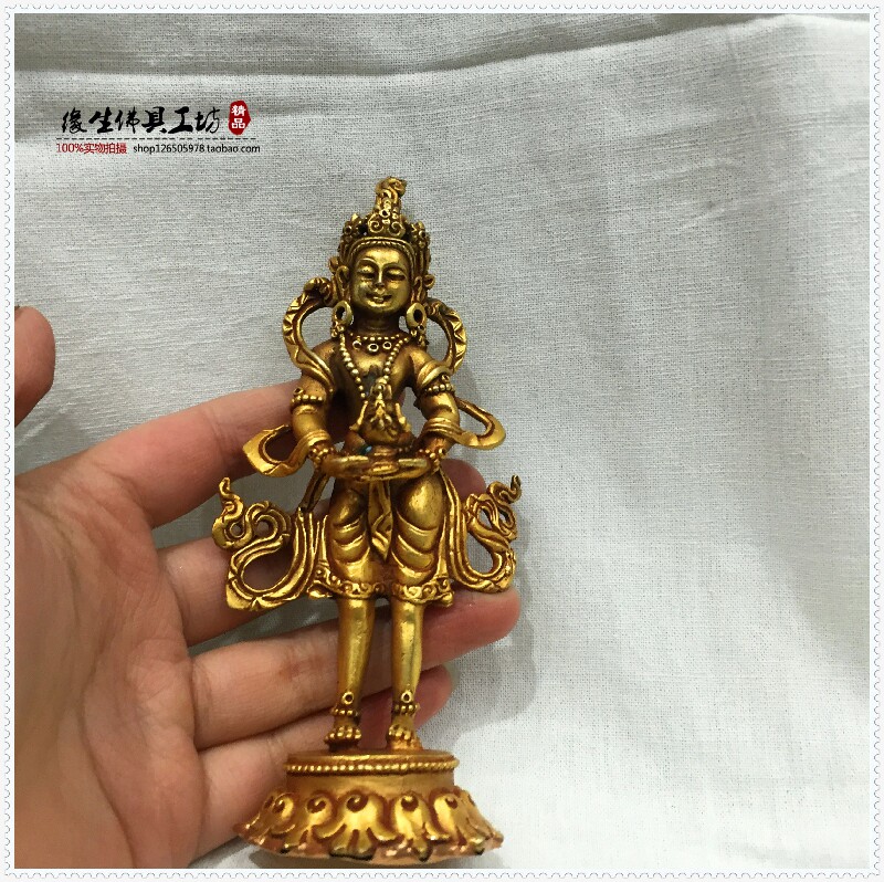 Buddha Tool Nepal copper - gilded gold - throat Buddha bronze - thrilled to stand the statue of traditional hand carving