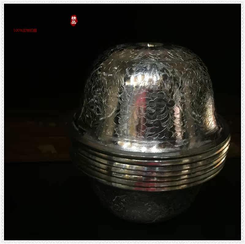 Edge life Buddha Buddhist Nepal 925 silver water supply bowl water supply cup water purification bowl one