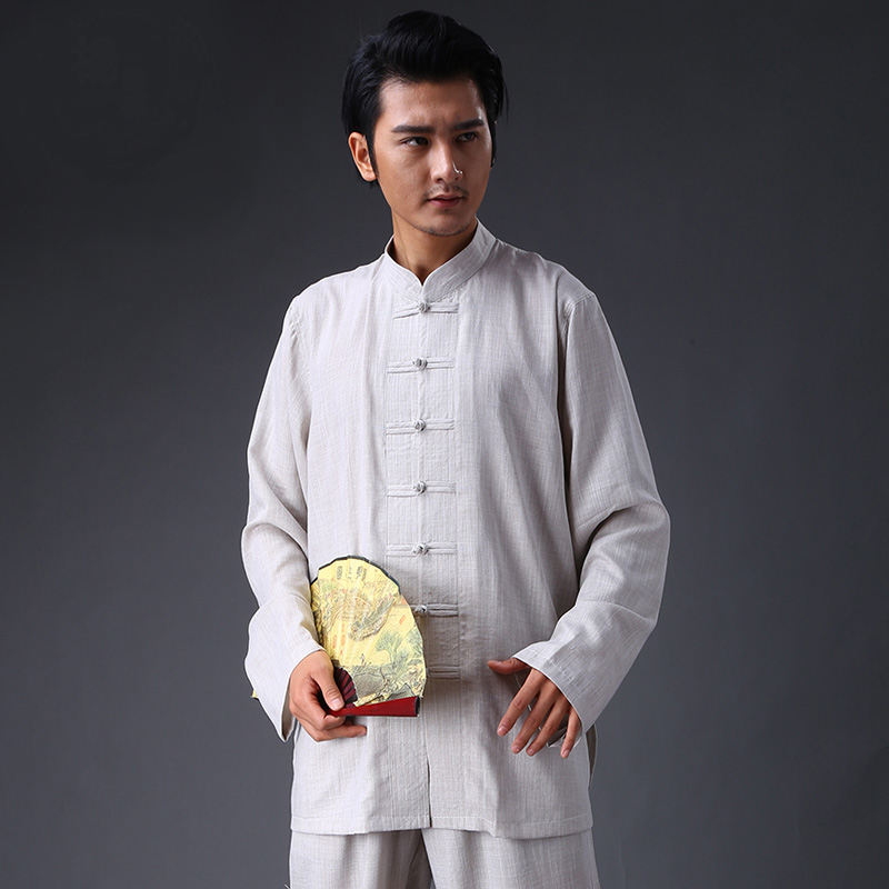 Chenjiagou Tai Chi clothing spring and autumn cotton and hemp men and women long-sleeved linen cotton tai chi clothing practice clothes high-grade Tianma morning clothes