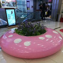 Mall GRP Chair Creative Beauty Chen Round Flower Pot pool Bench Square View Public Rest Area Seat