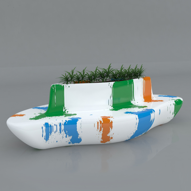 Fiberglass Leisure Chair Shopping Mall Personality Creative Beautiful Chen Landscape Flower Pot Seat Hotel Public Area Rest Stool