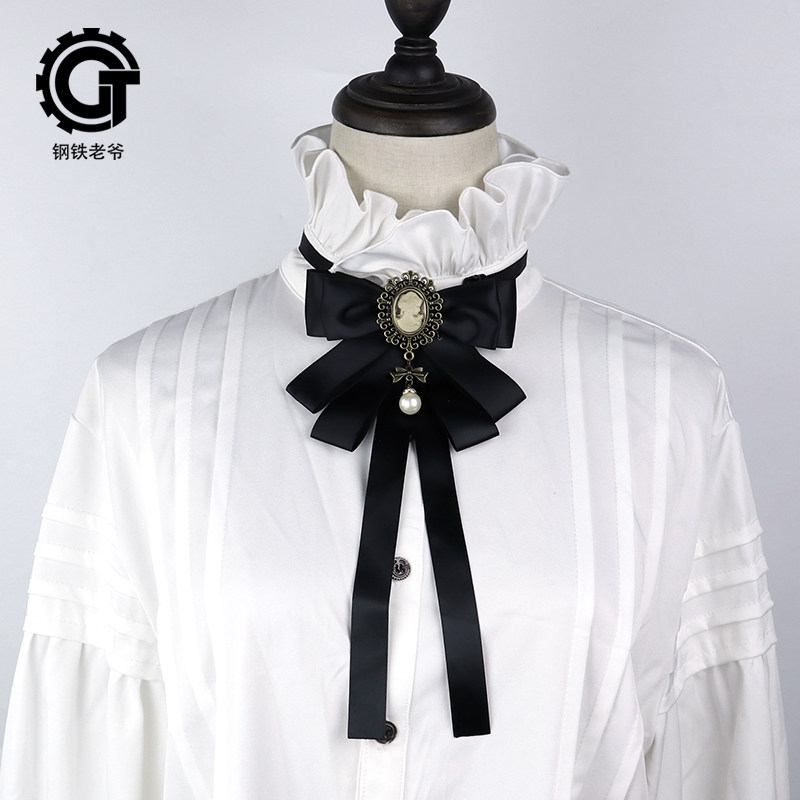 Steel-clad gothic bow tie, unique and fashionable bow tie, European-style groom's bow tie, personalized stage decoration.