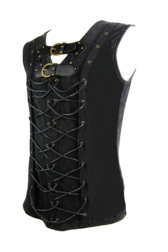 Металлический жилет без рукавов, плетеный трендовый ремень