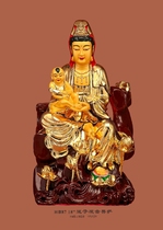 Haixin Buddha stately Buddha statue Taiwan pure copper hand-affixed gold Guanyin send son Guanyin Fish dragon Guanyin Bodhisattva