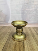 Haixin Buddhist supplies Taiwan pure copper ancient Cyan antique candle candlestick Powder gold pure copper incense candle Gongtai