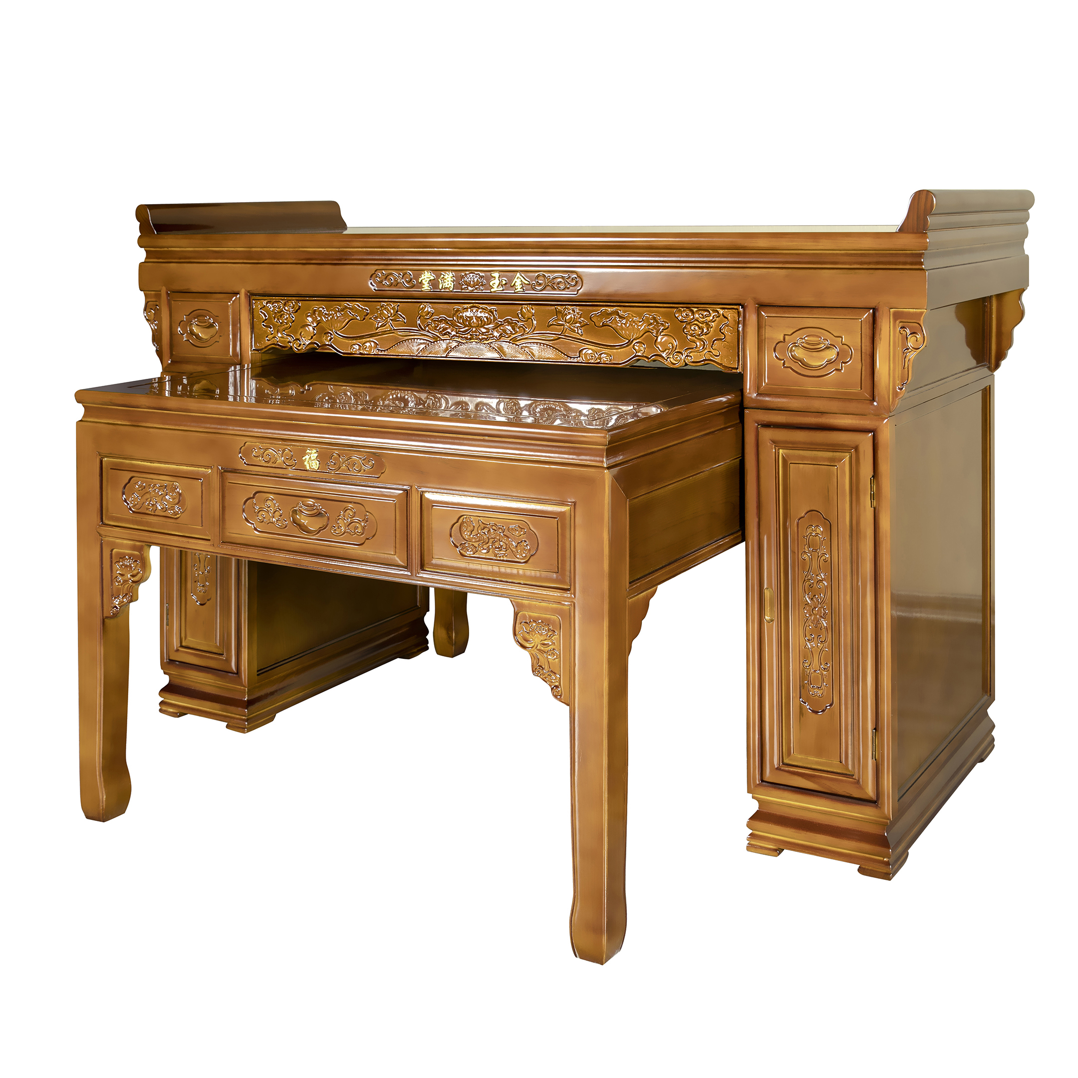 Buddhist hall for table Buddha niches for cabinet solid wood for terrace rural Buddha table Guanyin Shentai Financial deity Table Gontai incense case for the Shenghong case