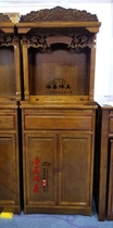 Haixin shrine for table Wood color duck feet camphor Chinese Lotus solid wood Shrine Shenlou cabinet 48 61 68 wide