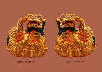 Haixin Buddha pure copper Pixiu palace door lion ornaments a pair of lucky Wang House security opening gifts