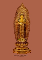Haixin Buddha stately Buddha statue Taiwan pure copper hand-affixed gold potential to Guanshiyin Bodhisattva