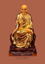 Haixin Buddha stately Buddha statue Taiwan pure copper hand-affixed gold Riding elephant Arhat Sitting deer Arhat Raising bowl Arhat