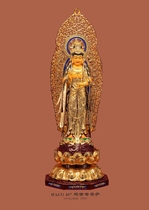 Haixin solemn Buddha statue Taiwan pure copper hand-affixed gold Amitabha Buddha Daishi to Guanshiyin Bodhisattva standing Buddha statue