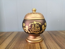Buddha hall supplies Lucky powder cup Wooden powder pot Sandalwood powder special pot Net incense pot Plate incense burner