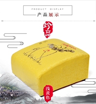 Haixin solid wood square non-slip worship pad Worship chair Buddha stool Worship stool Worship Buddha kneeling pad Linen surface ink Bodhi embroidery